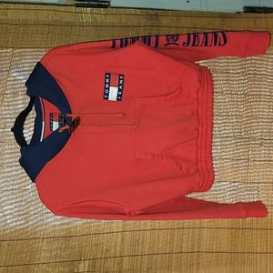 Vintage. 90s. Tommy Hilfiger. Cropped hoodie. Womens size M.